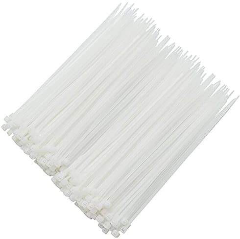alwaiiz 1000 Stück Kabelbinder Weiße 150mm x 3mm, Selbstsichernder Kabelbindern, Verstellbare Kabelbinder UV Beständig Für Kabelmanagement, Garten Dekoration