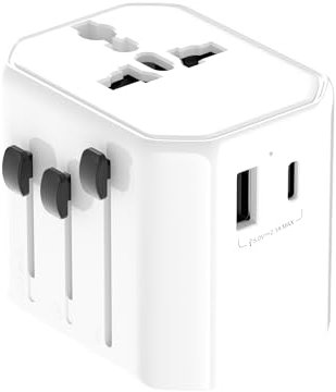 Universal Travel Adapter Worldwide, Travel Plug International Adapter with USB A and USB C Ports Travel Adaptor for EU UK USA AU India Plug Universal Plug for Multi Countries European Nepal