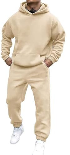 Battnot Jogginganzug Herren Sportbekleidung Trainingsanzug Herren Einfarbig Hoodie Mit Kapuze Langarm Mit Taschen Hausanzug 2-Teilig Kapuzenpullover Jogginghose Jogginganzug Set Klassisch Sportanzug