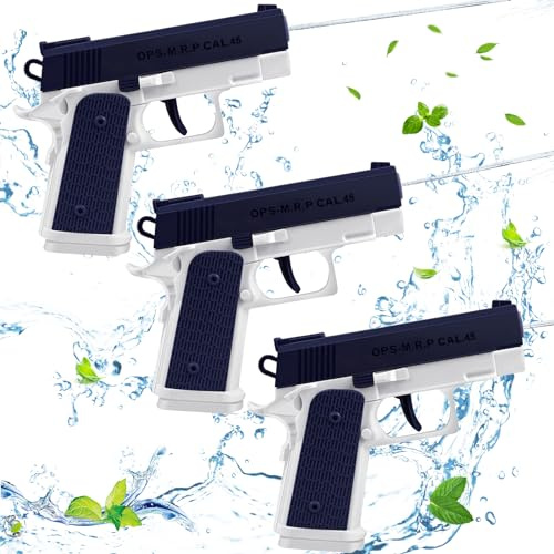 DIELOVEHUA 3 Pcs Pistola de Agua Niños, Mini Pistolas de Agua con Alcance Largo 10m, Pistola de Agua Juguete, Plástico para Niños y Niñas