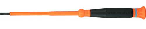 Klein Tools 6254INS Insulated Precision Screwdriver, 1/8-Inch Slotted Mini Electrician Screwdriver, 1000-Volt Cushion Grip Handle