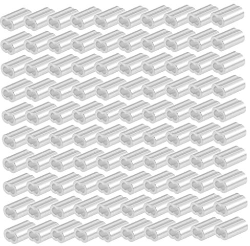 FUNOMOCYA 100 Piezas Manguito De Aluminio Para Cables De Abrazadera De Cable De Manguito De Bucle De Engarce De Aluminio Para Sujeciones Proyectos De Construcción
