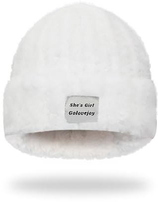 Andiker Bonnet Chapeaux pour Femmes, Simple Classique Mode Doux Femmes Bonnet d'hiver Épais Fausse Fourrure Lapin Tricoté Bonnet Chaud Hiver pour Ski Randonnée