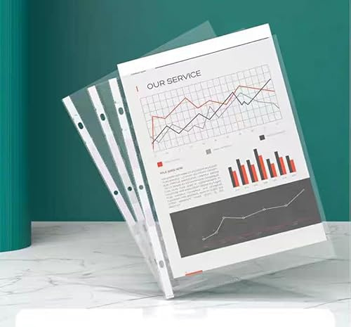 Sheet Protectors 8.5 x11 Inch, 100 Pack Page Protectors for 3 Ring Binder, Top Loading Plastic Sleeves with Reinforced 3-Hole Punch for Binders, Letter Size, for Documents, Office Supplies.