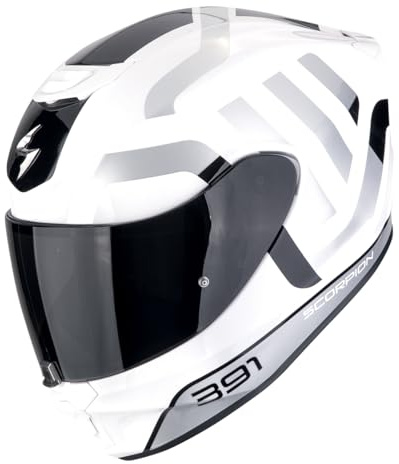 XT Scorpion Exo-391 Arok Blanco Gris | Casco de Moto Integral Unisex Hombre y Mujer Homologado ECE 22.06 (M)