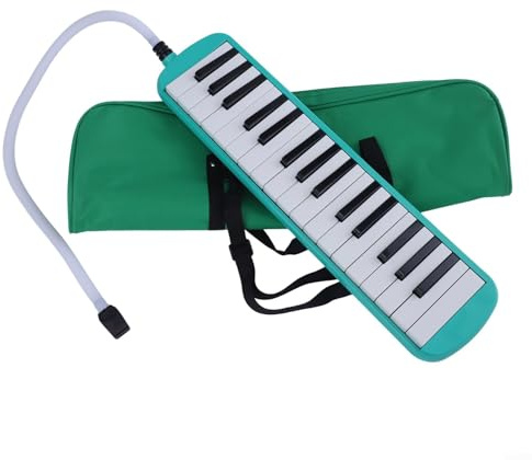 Teclado compacto de 32 teclas de melódica ligero para instrumentos musicales para niños y adultos con bolsa de transporte (verde)