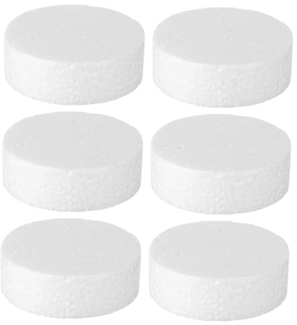DOITOOL 6pezzi Dischi Rotondi in Polistirolo Espanso per Modellazione Artigianale Decorazioni Fai da Te Base per Torte Finte e Progetti Scolastici
