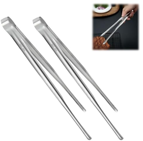 MUNZE 2 Pezzi Pinzette Da Cucina Da 30 Cm, Pinzette Professionali Da Cucina Lunghe In Acciaio Inox Per Barbecue, Frutti Di Mare,Chef, Bistecche, Barbecue, Cucinare.