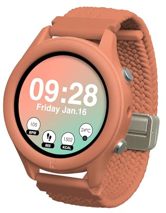 KIDYWOLF - K-Watch Corail - Montre Interactive Enfant dès 8 Ans - Ta première Montre Numérique avec Écran OLED & Lampe LED