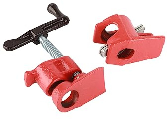 SEAFRONT 1/2in Wood Gluing Pipe Clamp Set, Heavy Duty Arrow Storage Case Pipe Clamps, Workholding Devices Tool, Non Slip Cast Iron, Suitable for Woodworking, Metal, Plastic Clamping (Heavy Duty)