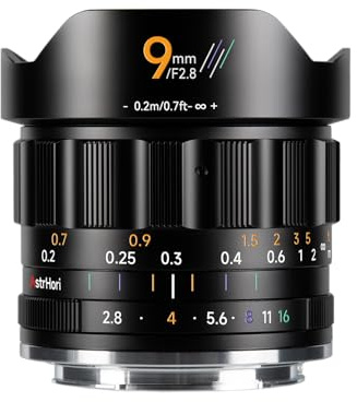 AstrHori 9mm F2.8 APS-C Ultraweitwinkelobjektiv Fuji X, 111,4° Ultraweitwinkel-Sichtfeld, Weitwinkel Objektiv mit großer Blendenöffnung und manuellem Fokus Kompatibel mit Fujifilm X-Mount Kameras.