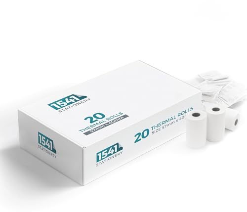 Thermal Till Rolls 57mm x 40mm 100 Rolls BPA-Free Card Machine Paper for PDQ Terminals, Credit Card Machines, Cash Registers and Thermal Printers - Jam-Free Printing for Retail and Hospitality Use