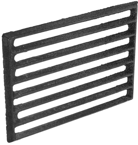 IMIKEYA Griglia metallica per camino in ghisa, resistente al calore, dimensioni 215 x 16 cm, colore argento-nero, griglia per stufa a legna e fuoco interno, accessorio durevole per