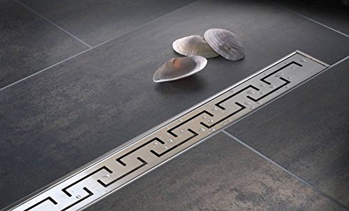 Yellowshop - Canalina Canale Di Scarico Doccia A Pavimento Bagno Griglia In Acciaio Inox Sistema Drenaggio Varie Misure Cm 60, 70, 80, 90, 100 (Cm 90)