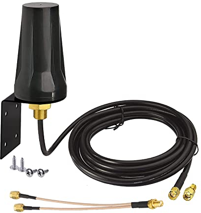 Bingfu Antena 4G LTE para Exteriores 5dBi Impermeable Antena de Montaje en Pared con SMA Hembra a Doble SMA Macho Cable Divisor Compatible con gsm 3G 4G LTE Router Gateway Cellular Trail Camera