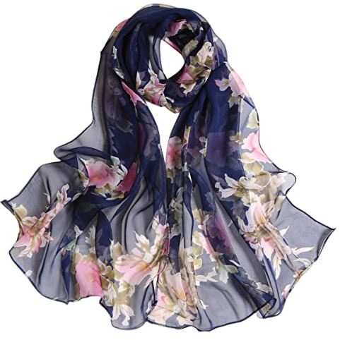 FAIRYGATE Seidenschals Damen 100% Seide Chiffon Leicht Seidentuch Silk Schal Halstuch Tuch Geschenk Frauen 50028