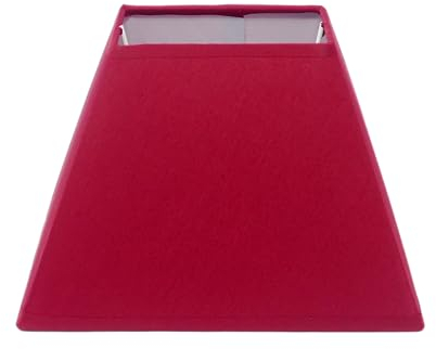 LampenschirmStoff E14 / E27 Fassung Trapez H 17,5 cm (rot)