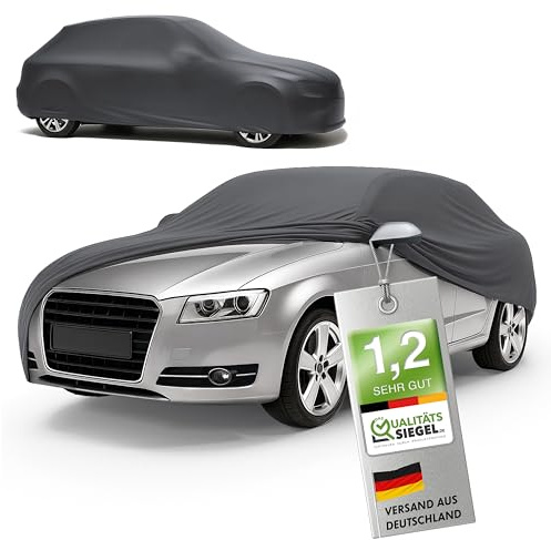 WALSER Premium skydd bil inomhus stretch plus kvalitetsvinnare mycket bra * bilskydd vinter bilgarage skydd bilpresenning vinter bilgarage skydd vinter bil presenning kombi M antracit