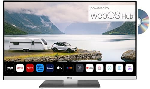 Gelhard GTV2492 Smart TV mit WebOS & DVD und Bluetooth DVB-S2/C/T2 (Kabel/Satellit/Terrestrisch) & Streaming für 12 Volt / 24 Volt / 230Volt Full HD, Wi-Fi, HDMI für Wohnmobile/LKW/Boot & Zuhause