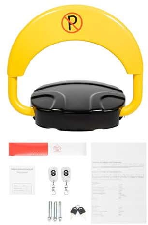 Oxylonty Elektrisch Parksperre Antikollision 180°Ferngesteuerter Parkschloss mit Fernbedienung, Wasserdicht Klappbar Parkplatzbügel Intelligentes Parkschloss, Automatische Barriere Alarmierte