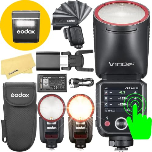 GODOX V100 V100C TTL Camera Flash for Canon Flash,100Ws 2.4G HSS Round Head