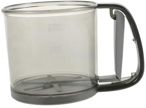UTHCLO Tamizador De Harina Semiautomático De Doble con Filtro De Malla Fina para Azúcar y Harina Herramienta De Repostería para Uso Doméstico Cocina Color Gris