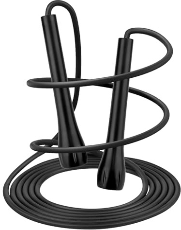 BTONGE Hopprep för vuxna, justerbart lätt hopprep för fitness, fettförbränning, boxning – halkfria handtag, hållbart PVC-rep, bärbar gymutrustning