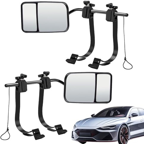 Krmoau Extensiones de espejo Towing | 2 unidades de extensiones de espejo acoplables para remolques | Extensiones de espejo retrovisor para coche, camión, SUV, furgoneta remolque