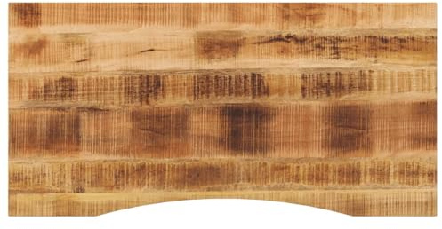 Hoopleep Skrivbordsskiva med utskärning, 120 x 60 x 2,5 cm, massivt trä, mango, träplatta för kontorsbord, hållbart träskrivbord, mångsidig användning