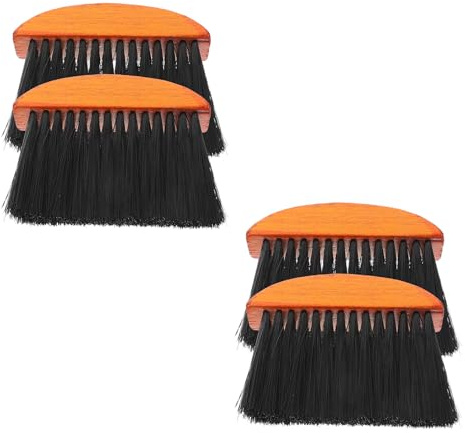 DECOMELODY 4 Stück Kaminbürsten aus Naturfasern mit Langem Holzgriff Hitzebeständig Vielseitig für Holz Stein Metall Handbesen für Feuerstelle Haushalt und Werkstatt