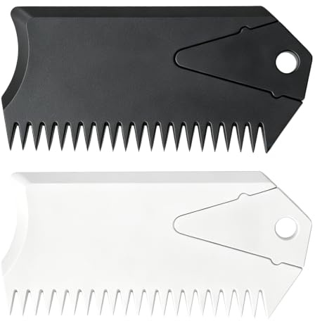 LLYDZKG Surfboard Wax Comb 2Pcs, 2 in 1 Surf Board Wax Scraper Cleaning Tool with 3/32” Hex Key, for Wax Removal or Waxing of Skateboards Skimboard Surfboards Skimboard (LLY-W101)