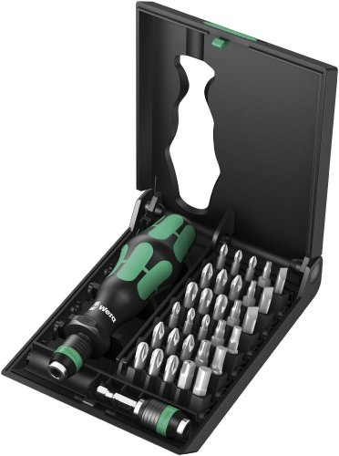 Wera Tools Kompakt 70 Universal Set Ratchet Screwdriver – Manual Screwdriver & Sets (Black/Green, Black)