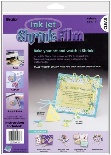 Ink Jet Shrink Film 8.5X11 6/Pkg-Clear By Grafix