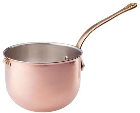 Pentole Agnelli COCU294S18 Polsonetto per Bagnomaria in Rame Stagnato, con Manico in Ottone, 2.1 Litri
