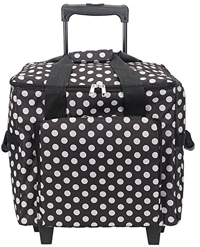 HTL Overlock- Coverlock-Trolley (schwarz/weiß gepunktet) - MRTB.009/H015 - im frechen Punktedesign