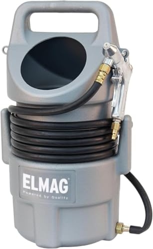 ELMAG Sandstrahlpistole SPT 10 | mit Strahlmittelbehälter & Schutzhaube | 10 l Tank | 5 m Schlauch | 300 l/min | 6–7 bar