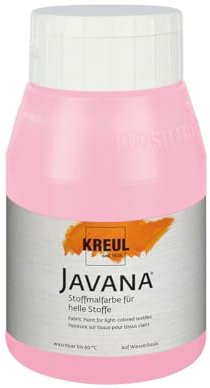 KREUL 90544 - Textilfarbe, transparent, Rosa, 500 ml, Javana Tex