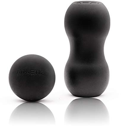 ATHLETIC AESTHETICS Premium Massageball Set - Faszien-Ball/Duo-Ball zur Selbstmassage und Triggerpunkttherapie/Physiotherapie (5. Variante: 2er Set (Massageball & Doppel Massageball))