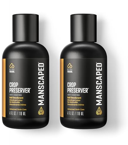 MANSCAPED® The Crop Preserver®, Anti-Chafing Men's Ball Deodorant, Male Care Hygiene Moisturizer Featuring Soothing Aloe Vera, 4oz (2-Pack)