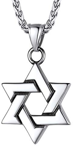 PROSTEEL Star Of David Stainless Steel Necklace Pendant for Men Cool Chains Jewish Jewelry
