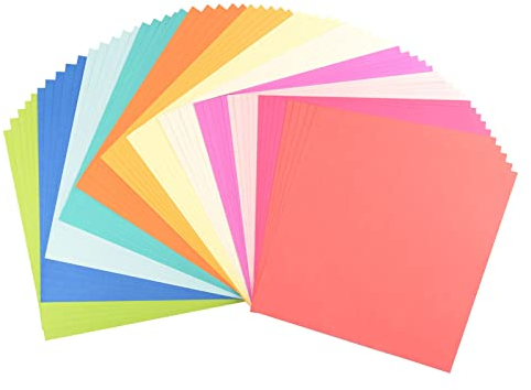 Vaessen Creative Florence Cardstock Papier, Farbenmix Sommer, 216 Gramm/m², Quadratisch, 30,5 x 30,5 cm, 60 Stück, Glatt, für Scrapbooking, Kartenherstellung, Stanzen und andere Papierbasteleien