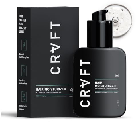 CRVFT Daily Leave in Conditioner For Men [OIL] | 30 Day Supply | Men's Hair Moisturizer | Hair Oil For Men | For Dry/Damaged Hair | Scented | (3oz) AM