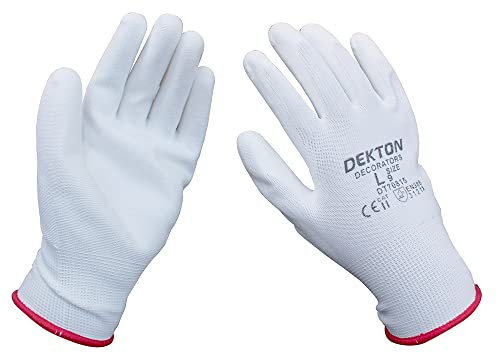 Dekton 9/L Decorators PU Coated Working Gloves | Flexible & Strong Protection | Ideal for Workshop & DIY Tasks | Anti-Slip Latex Coating | CE Cat 2 & EN388 Certified for Superior Mechanical Protection