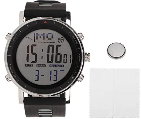 RiToEasysports Reloj de Pesca, Altímetro Barómetro Termómetro Impermeable Reloj Deportivo Al Aire con Seguimiento de Presión del Punto de Pesca para Deportes Al Aire (Negro Gris)