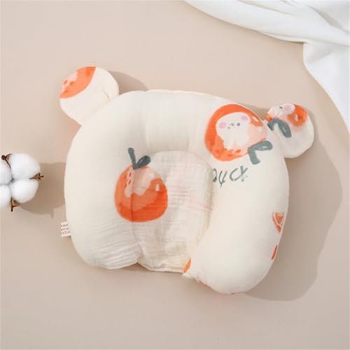 champracer Kinderkissen Kopfkissen,Kind Kissen Neugeborene,Neugeborene 3D-Baumwollfüllung, Gegen Plattkopf,Neugeborenes Kissen für 0-12 Monate Kinder Bett (Kaninchen,22x28 cm)