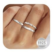 Aidenn 3 Stück Ring Silber 925 Damen Ringe Frauen Cubic Zirkonia Verlobungsring Damen Verstellbare Statement Ring Damen Stapelbare Daumenring Fingerring Set Schmuck