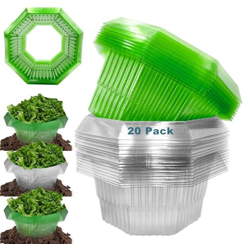 20 Pièces Colliers Anti-Limaces et Escargots,Colliers Anti-Limaces en Plastique,Anneaux Anti Limaces Efficaces,Couvertures Anti-Limaces et Escargots,Collier de Protection Plantes Contre Escargots