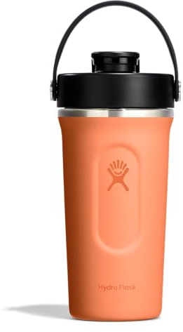 Hydro Flask Shaker Bottle – Insulated Stainless Steel Gym Bottle for Pre Workout & Protein 24 Oz Nectar Orange