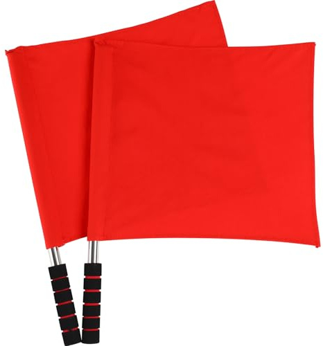SHINEOFI Lot de 2 Drapeaux D'arbitre de 46 Cm pour Le Volley-ball, avec Poignée en Éponge en Acier Inoxydable. Outil D'arbitrage pour Le Football, L'athlétisme, Les Juges de Ligne Et Les