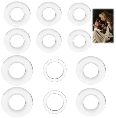 KYLOS Cock Ring, 12 Pezzi 6 Dimensioni In Silicone Trasparente, Diametro Interno 1.3-2.5Cm, Anello Sessuale Per Uomini E Coppie, Set Completo